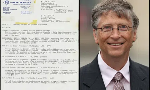 Tỷ phú Bill Gates đã viết gì trong “Hồ sơ xin việc" năm ông 18 tuổi?