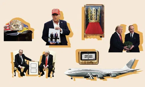 Vương miện vàng, gậy golf và máy bay phản lực: Soi toàn bộ quà tặng xa xỉ được tặng riêng cho Donald Trump năm nay