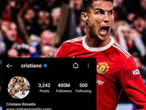 Cầu thủ Cristiano Ronaldo là người đầu tiên đạt 400 triệu follow trên Instagram, một bài đăng kiếm được 24 tỷ đồng