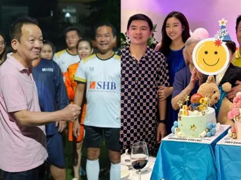 Bố chồng Hoa hậu Đỗ Mỹ Linh "xả vai" chủ tịch tập đoàn nghìn tỉ, giản dị vào sân đá bóng, làm HLV cho nhân viên nữ