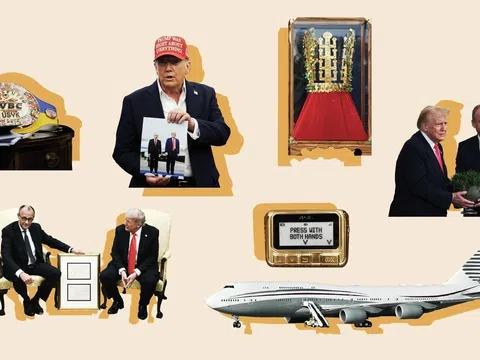 Vương miện vàng, gậy golf và máy bay phản lực: Soi toàn bộ quà tặng xa xỉ được tặng riêng cho Donald Trump năm nay